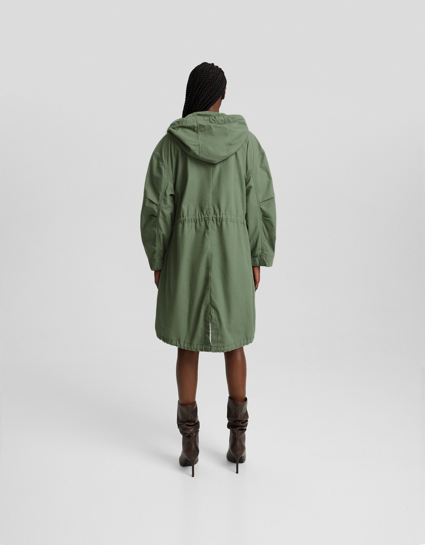 Parka de algodão com capuz