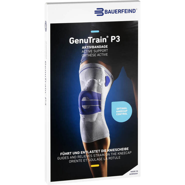Genutrain Kniebandage P3 rechts Größe 4 schwarz, 1 St