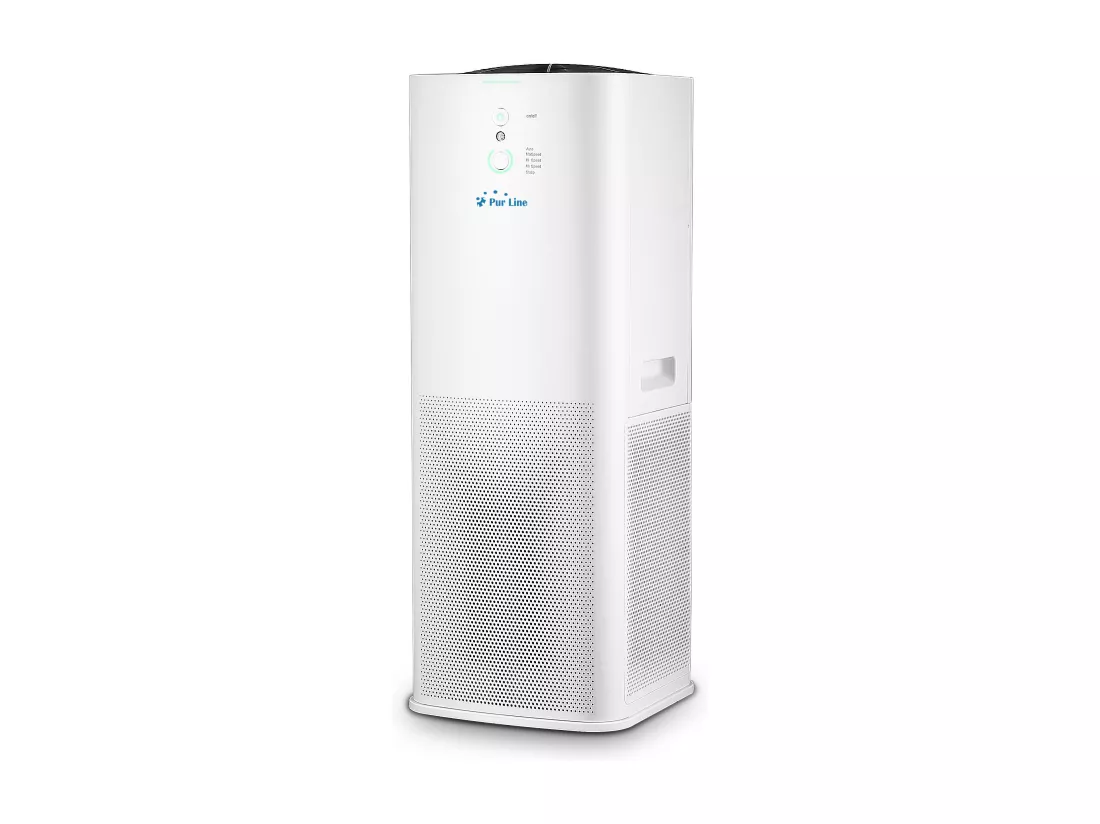Purificateur d'air avec 2 filtres HEPA, PM2, ioniseur, écran tactile LED, 3 vitesses et mode AUTO pour 90m2.