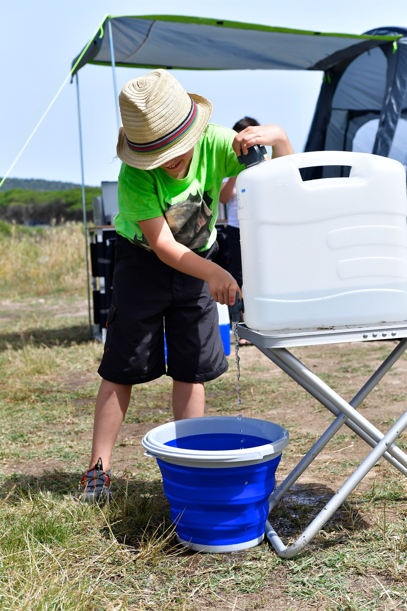 Berger Falteimer 10 Liter blau / grau