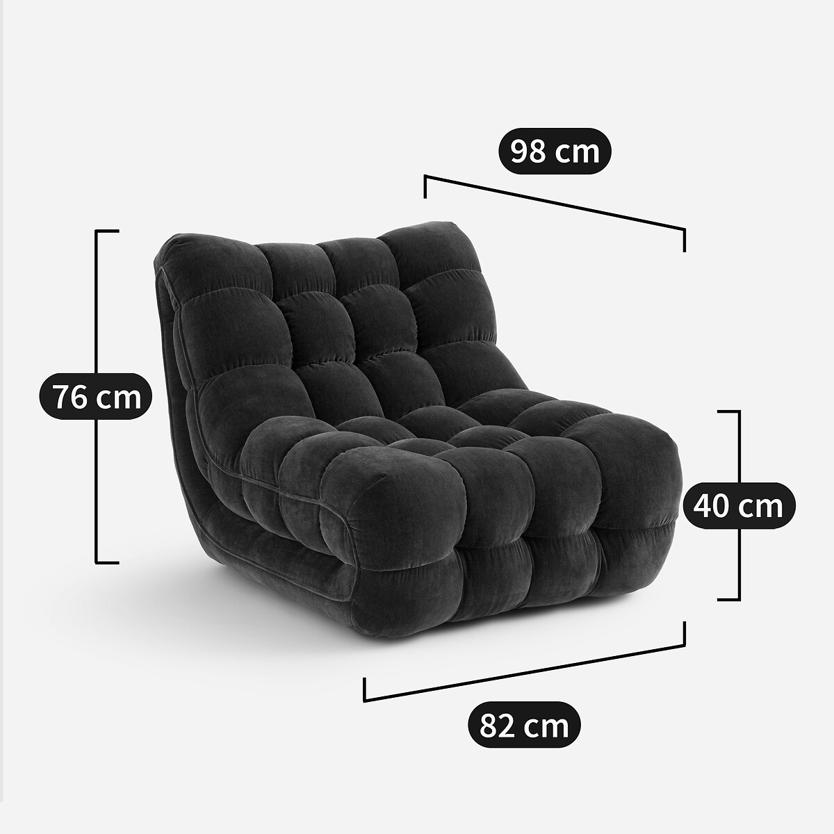 AM.PM<br>Poltrona estofada em veludo chenille, Jud