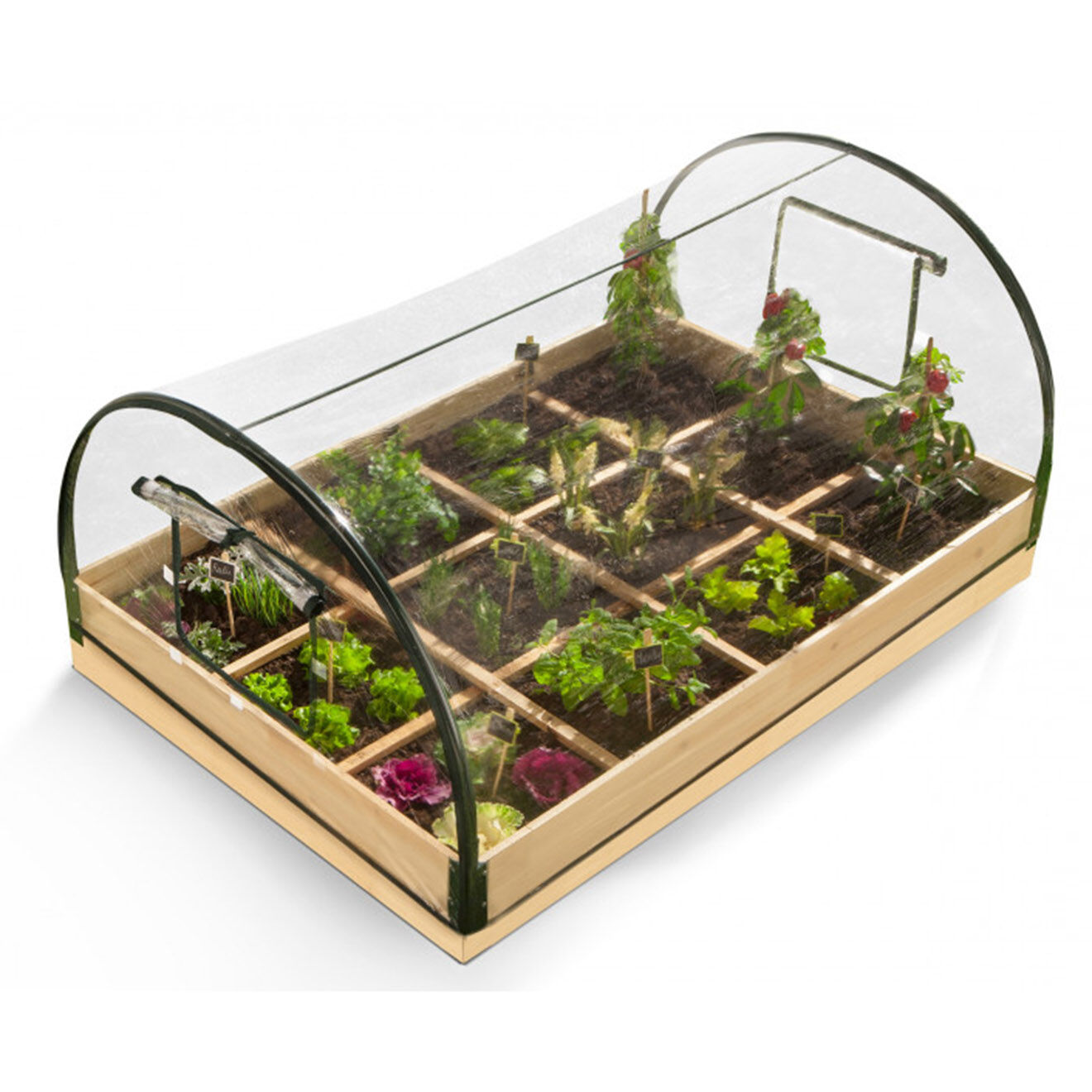 Pratik Garden Serre de potager Aroma Modula Tomato bois naturel/vert/noir - 115x80x54 cm