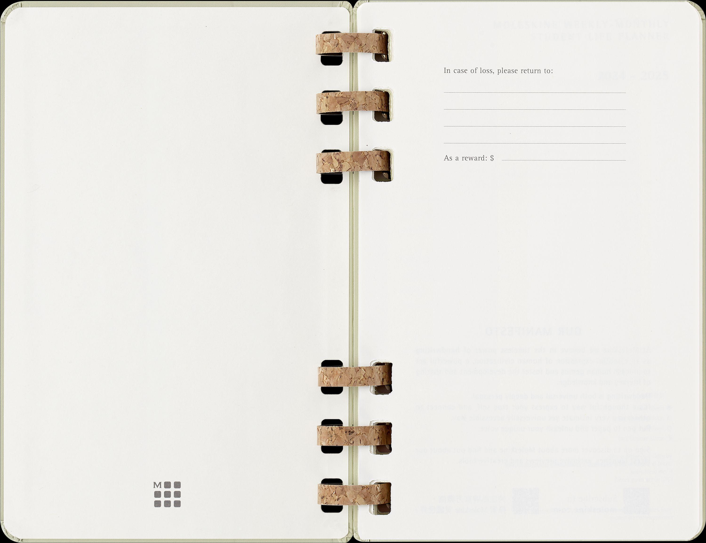 Moleskine 12 Monate Studienplaner mit Spiralbindung, L/A5