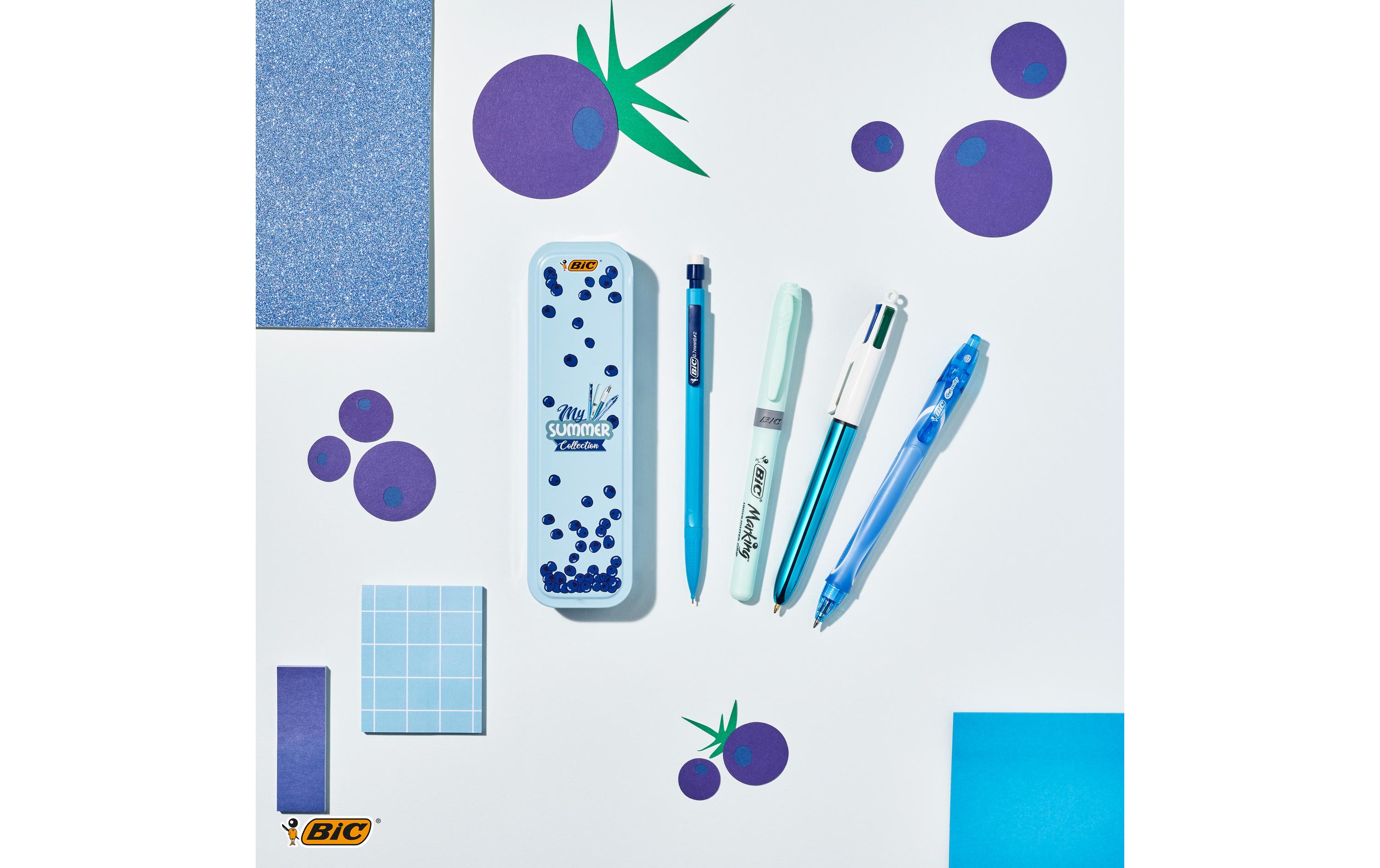 Kugelschreiber Summer blue Box 4-teiligSchreibset mit Etui