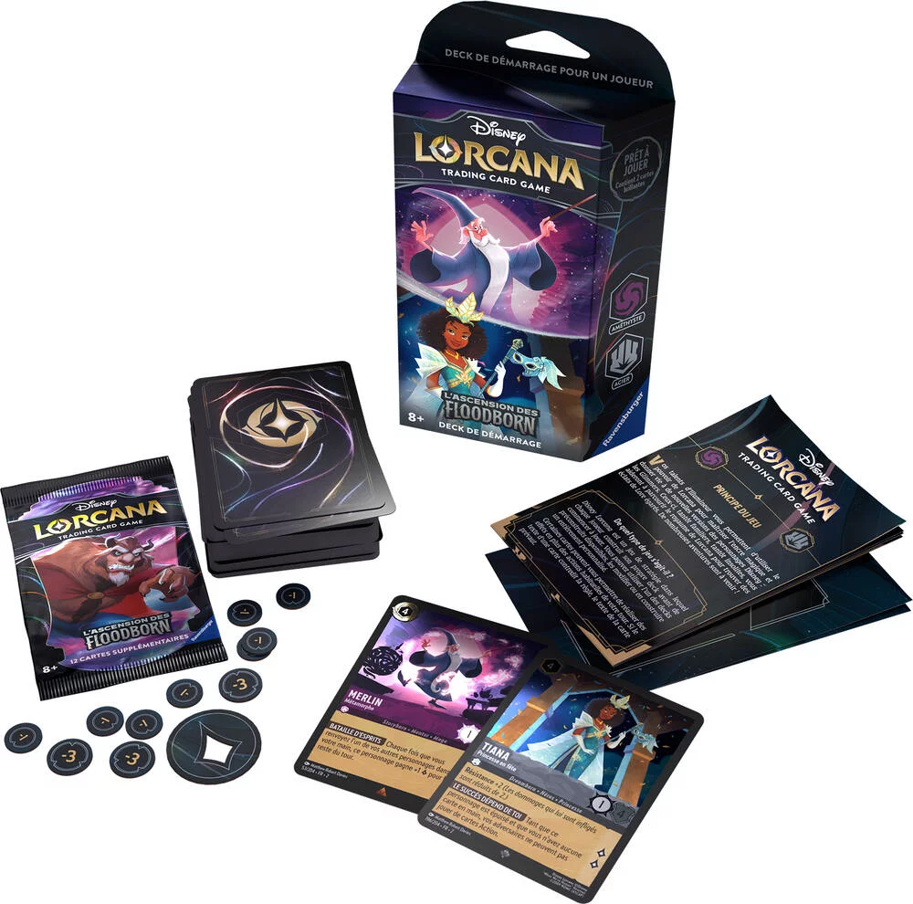 DISNEY LORCANA - DECK DEMARRAGE  - L'ASCENSION DES FLOODBORN - AMETHYSTE-ACIER