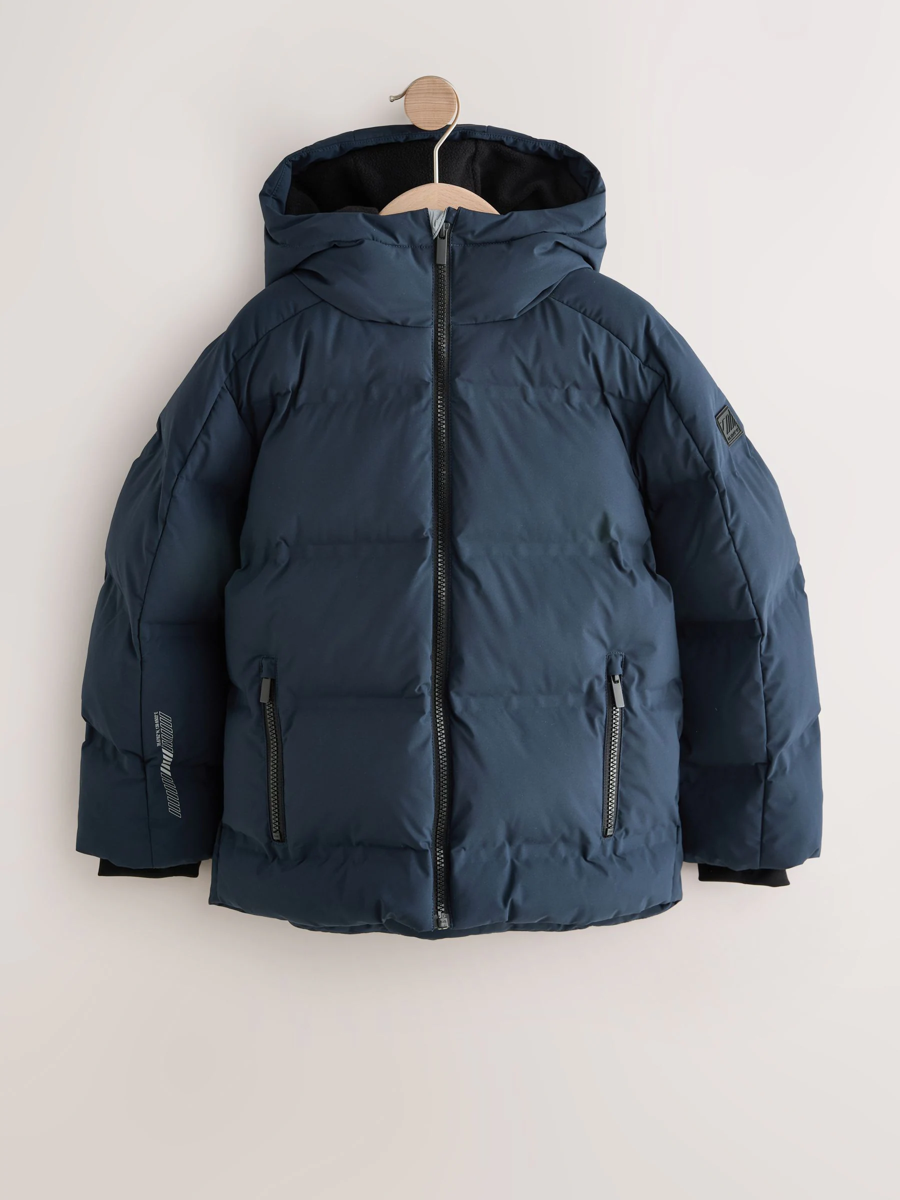 Marineblauw - Regenbestendige gewatteerde jas met microfleece voering (3-17jr)