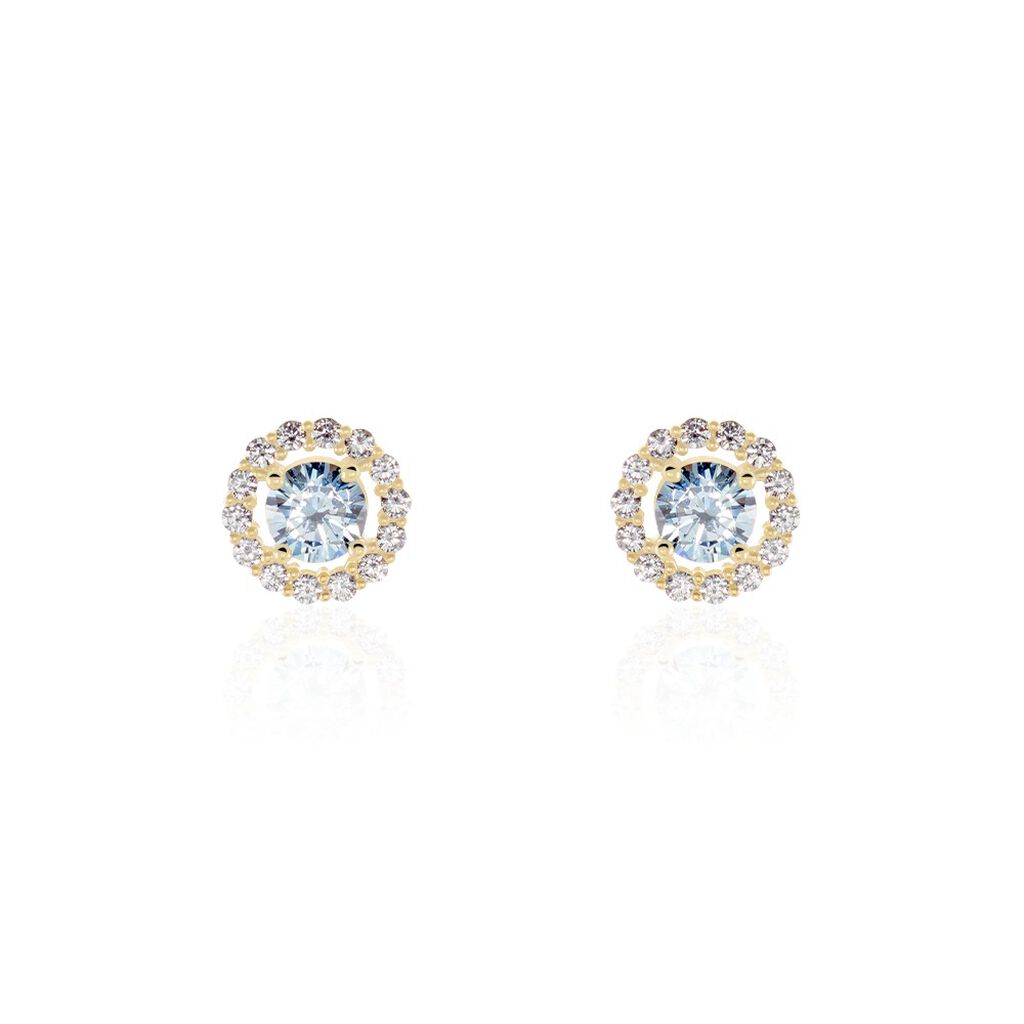 Boucles D'oreilles Puces Plaqué Or Radbod Pierres Artificielles Oxydes