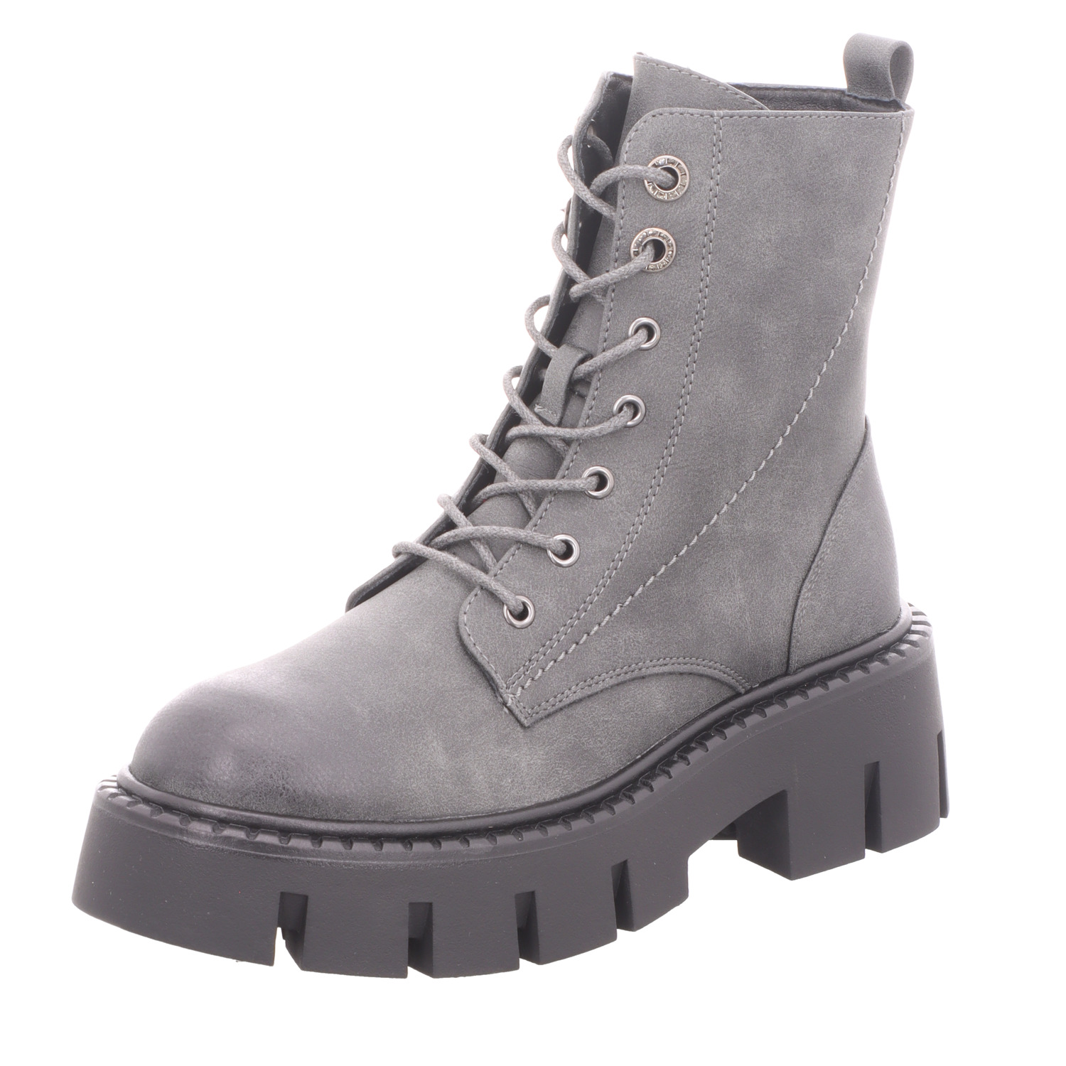 BOXX Damen-Schnürstiefelette Dunkel-Grau-Schwarz