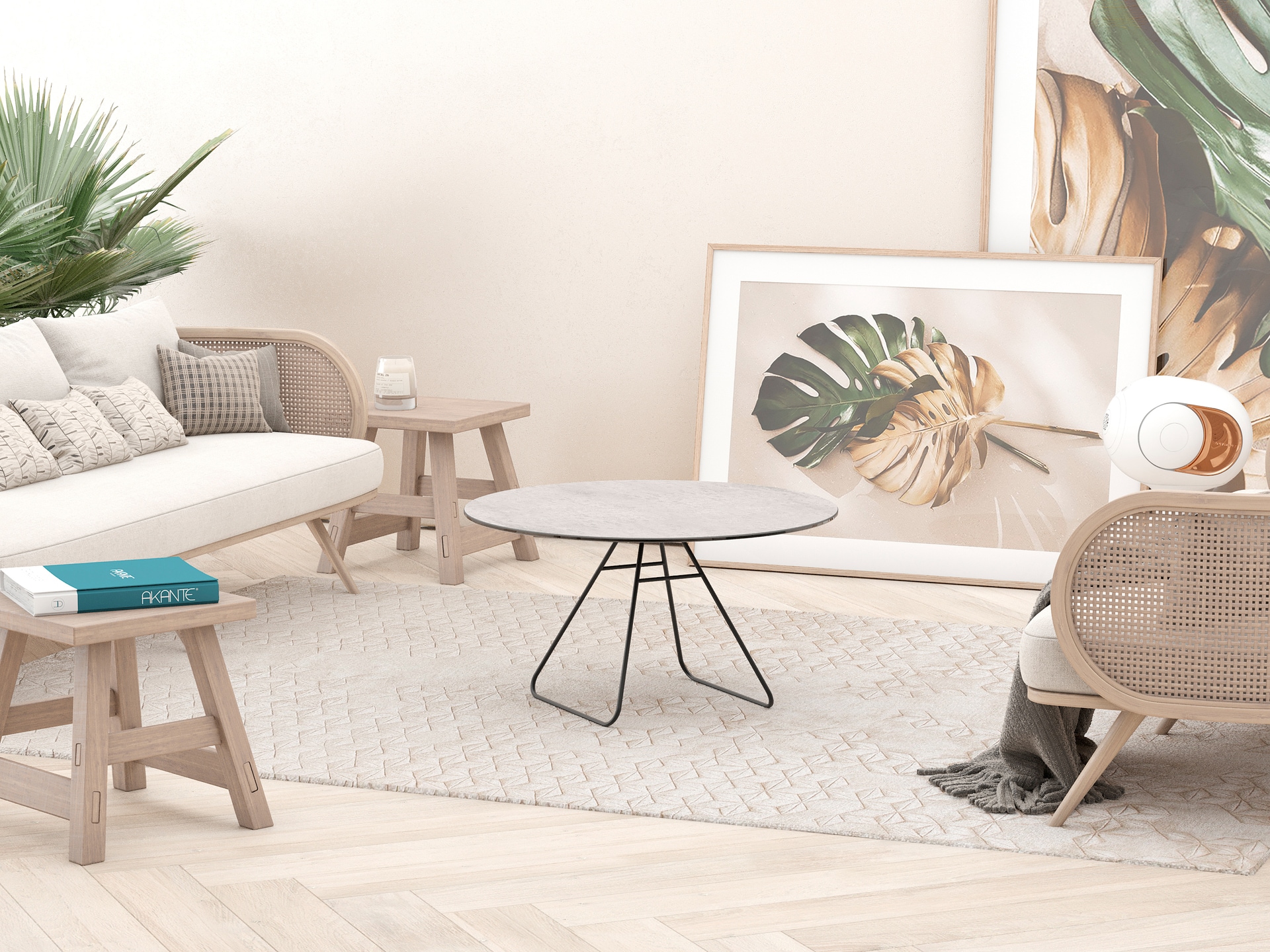 PURO Couchtisch IRIS 75x75 cm Keramik Silver