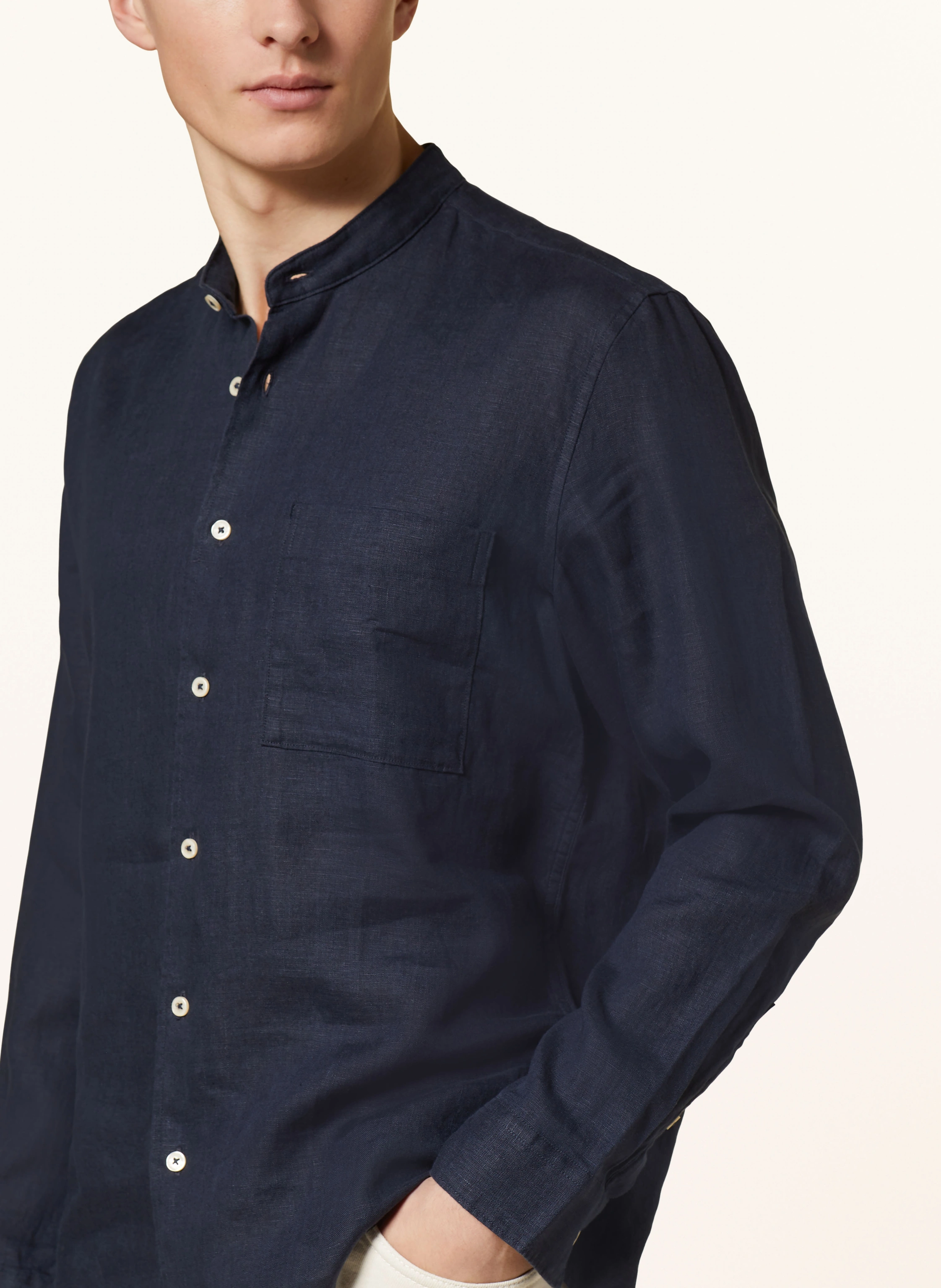 Marc O'Polo Leinenhemd Regular Fit mit Stehkragen