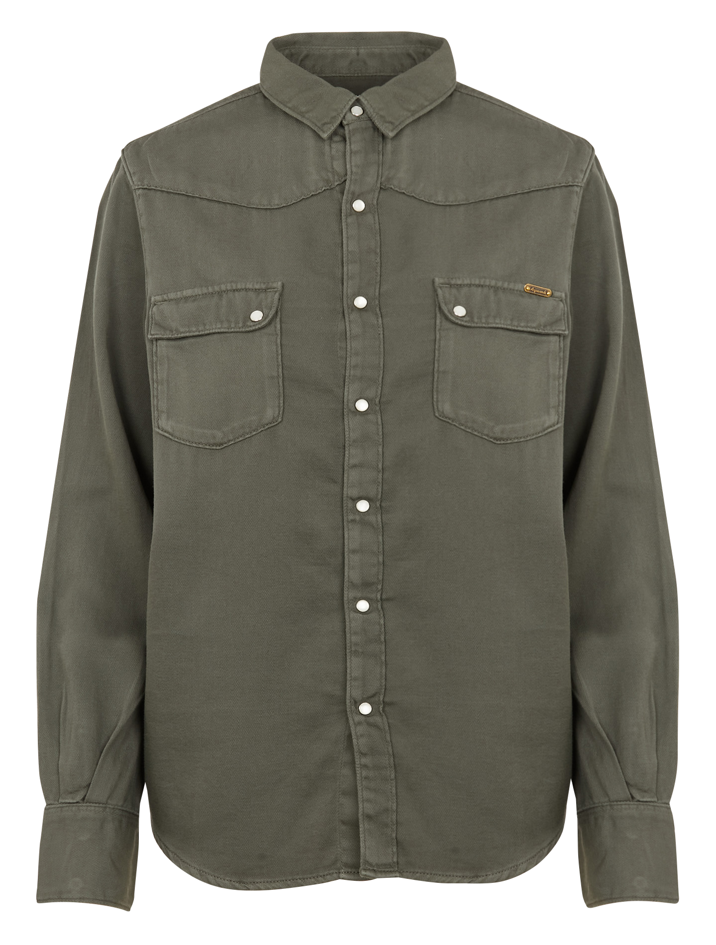 Chemise droite col classique en coton | Vert