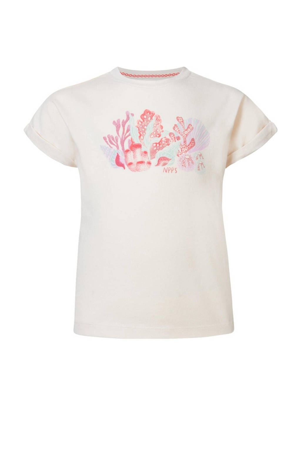 Noppies T-shirt met printopdruk wit/roze