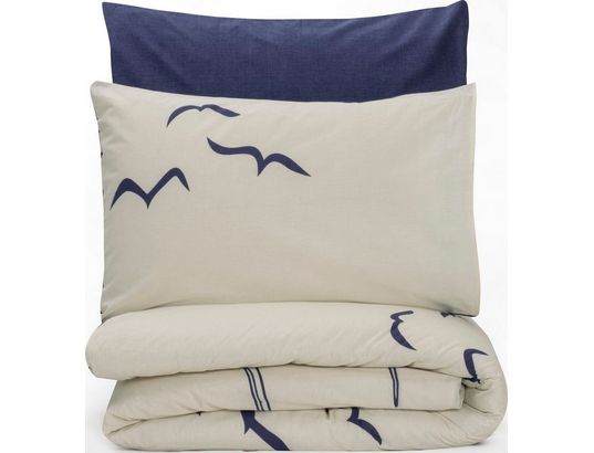 CONCEPT1 - Parure de lit housse de couette Larum 240x220cm + 2 taies 60x60 bleu