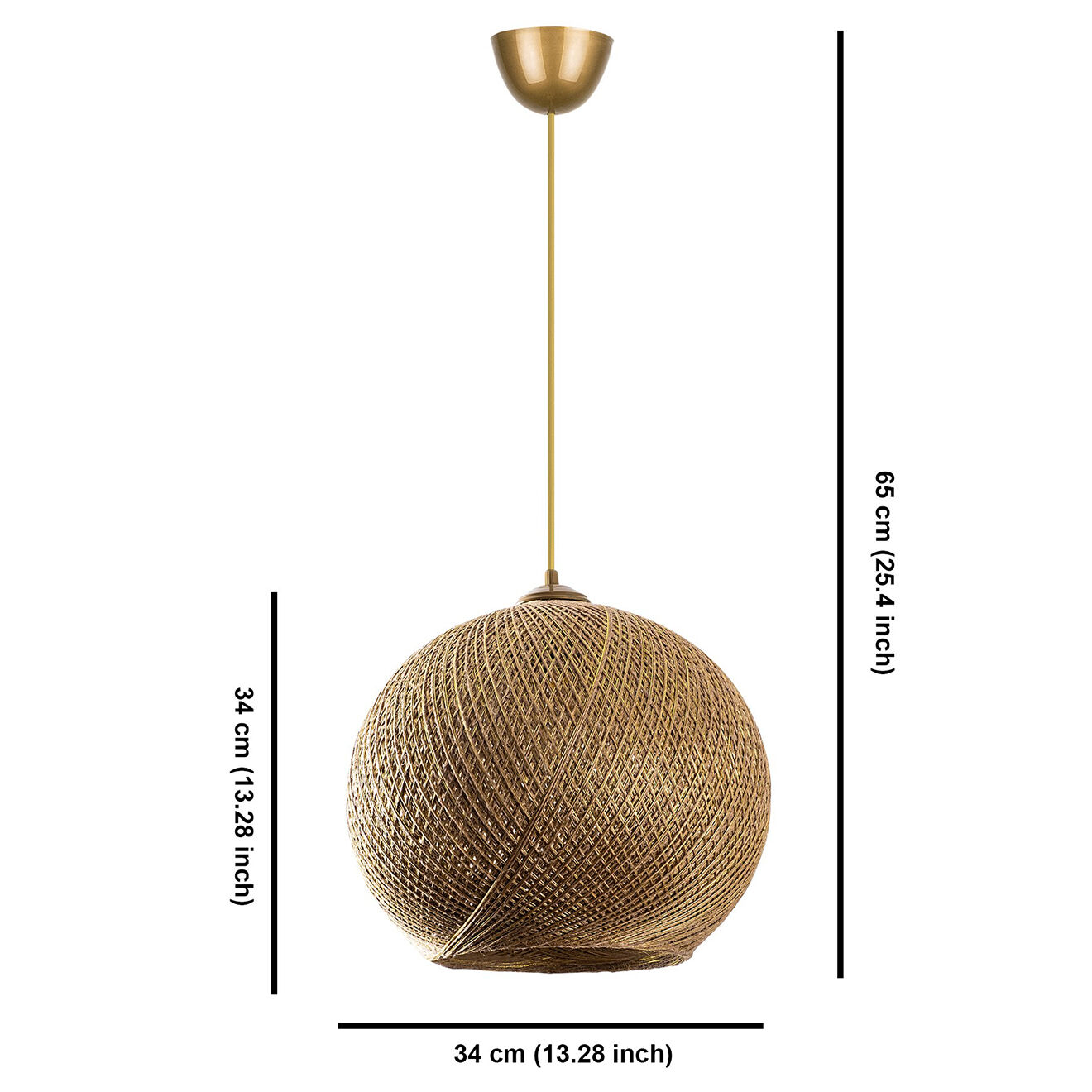 Opviq Suspension Nest  doré/marron - D.38x34x70 cm