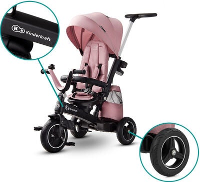 Kinderkraft Trehjulssykkel Easytwist, Rosa