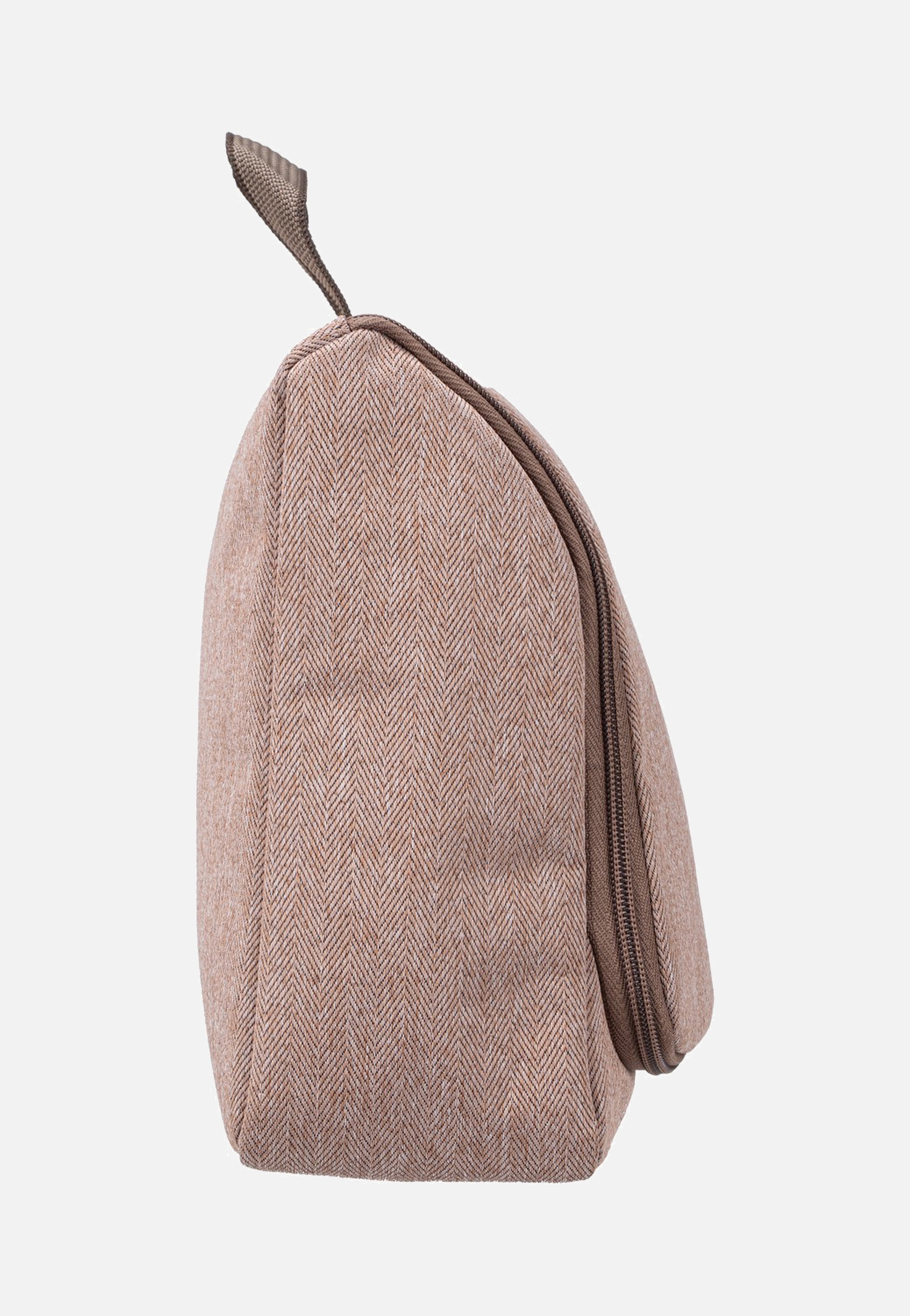 toiletbag XL Herringbone Mokka - Kosmetikkoffer