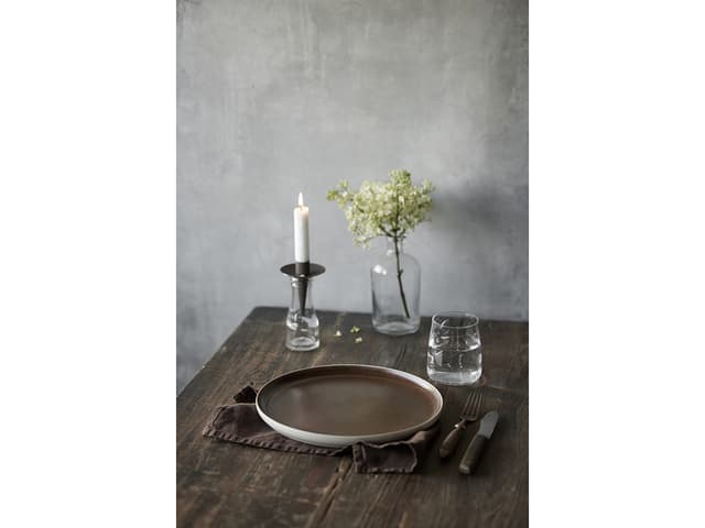 Studio Round Middagstallerken Matte white/Matte bark