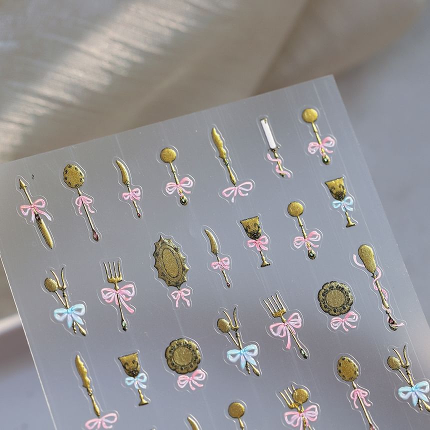 dainlili - Metalen mes en vork nagelstickers