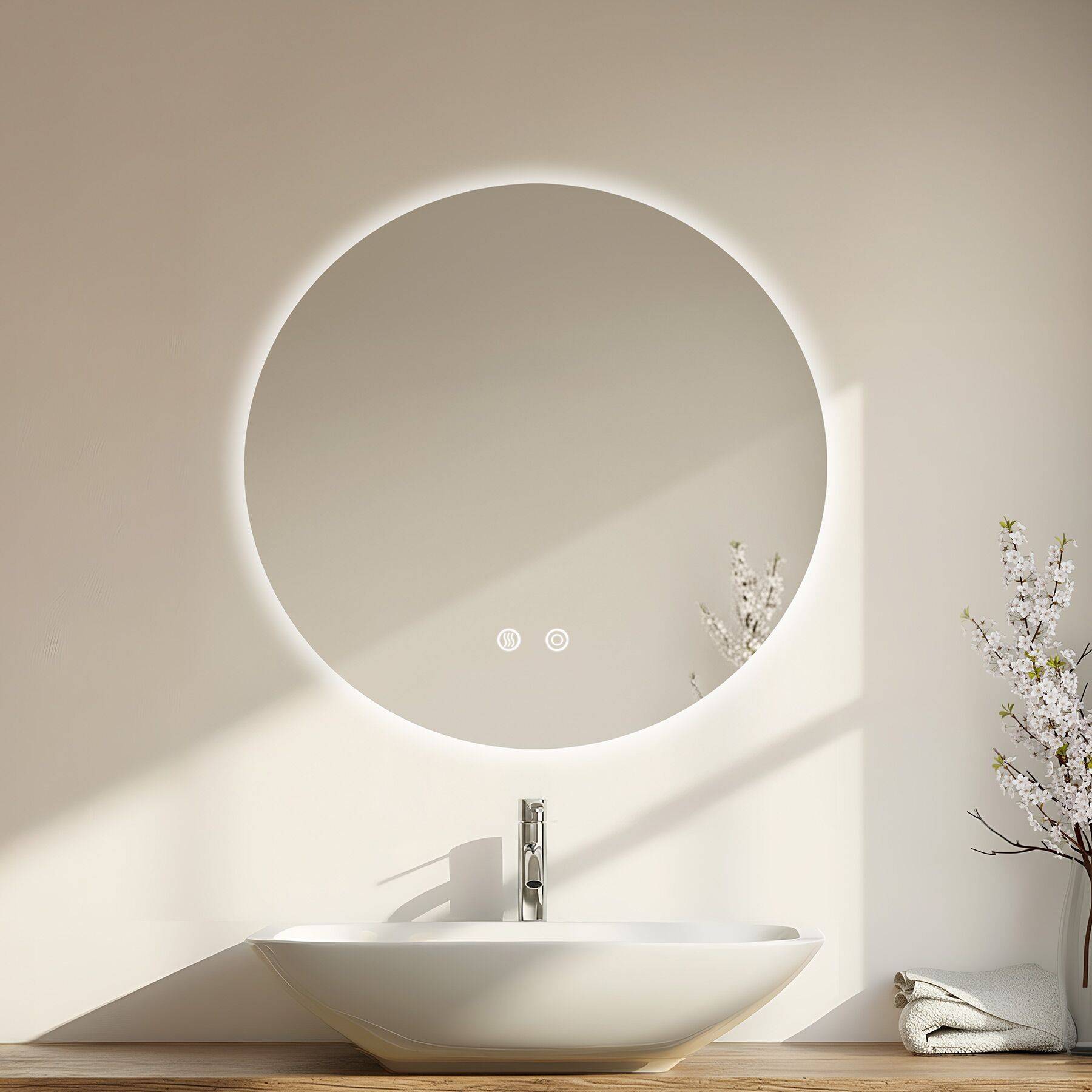 Runder LED Badezimmerspiegel Aurora