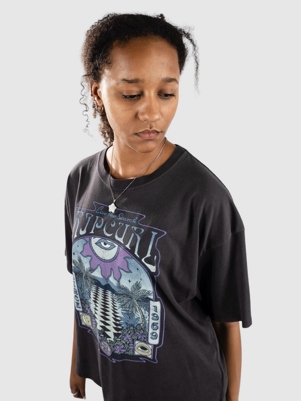 Rip Curl Slow Down Heritage T-Shirt washed black