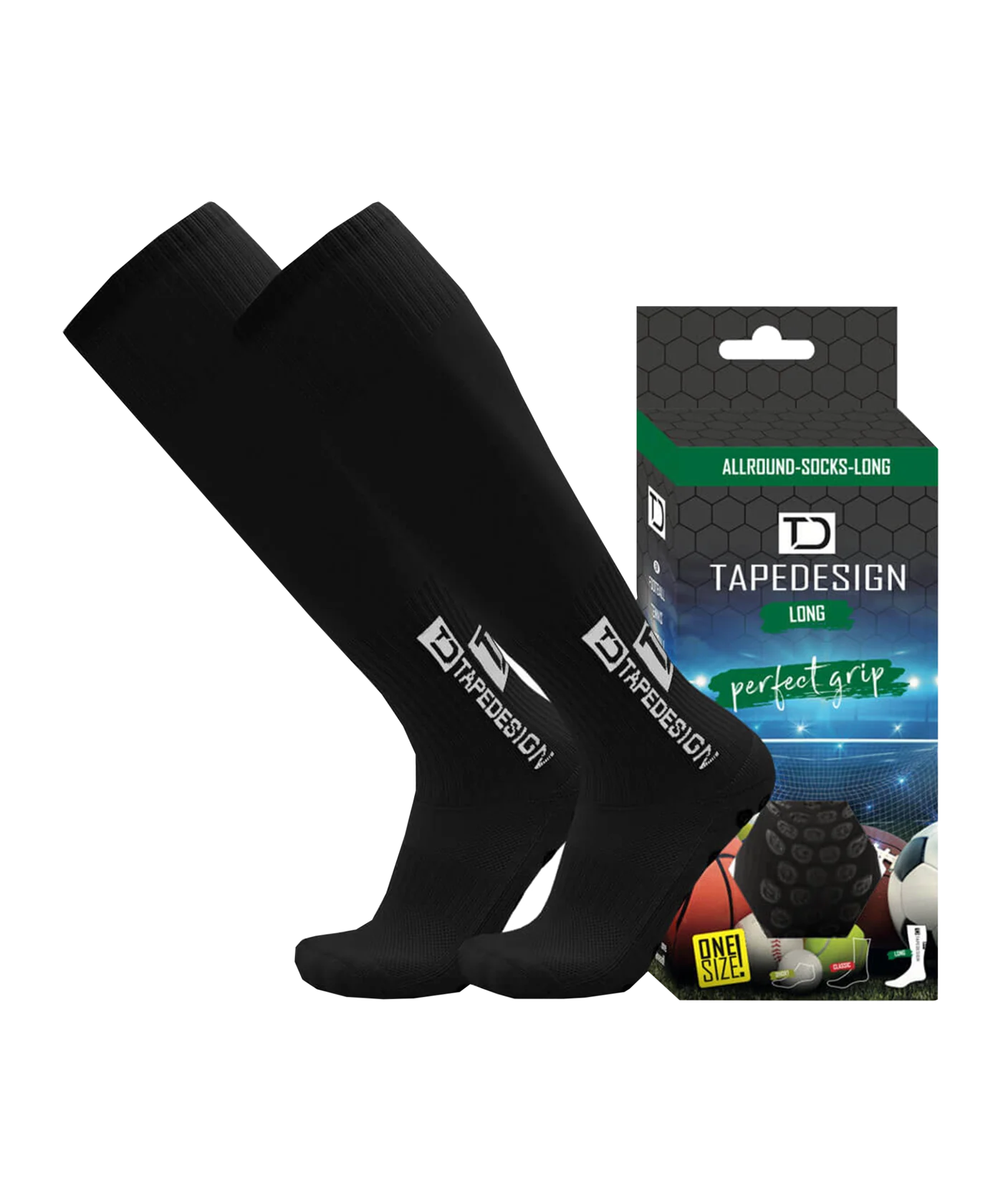 Tapedesign Gripsock Long Socken Schwarz