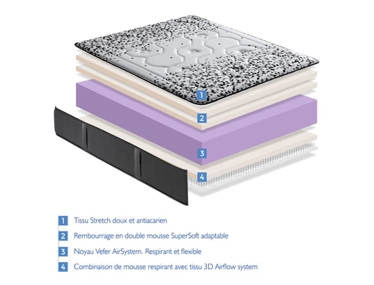 XALUCA - Matelas 90x180 versailles épaisseur 25 cm - mousse haute den...