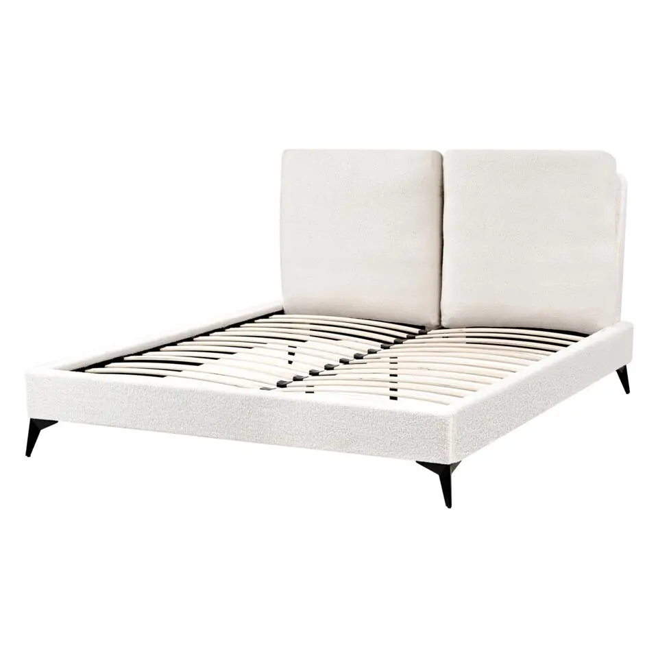 MELLE - Tweepersoonsbed - Gebroken wit - 140 x 200 cm - Bouclé