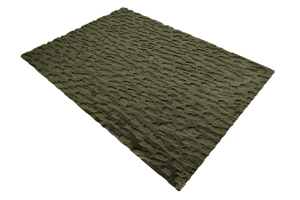 Hochflor Teppich DUNE 230x160cm dunkelgrün Indoor Hoch-Tief-Effekt Faux-Fur