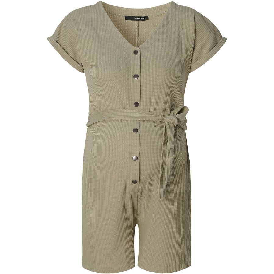 SUPERMOM Still-Jumpsuit Waffle Vetiver