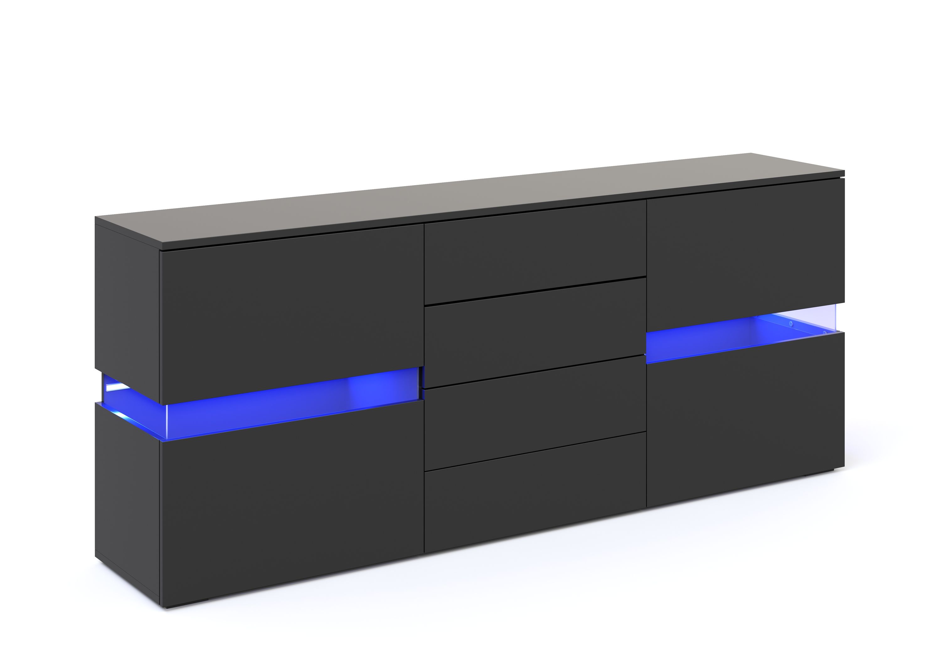 Sideboard LED TANA 177 x 72 cm schwarz
