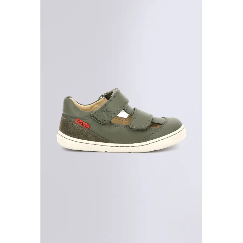 Kickbloom Kaki BASKETS BASSES Cuir Garçon