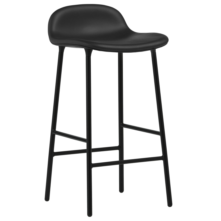 Normann Copenhagen Form barkruk 65 gestoffeerd staal Ultra Leather Black