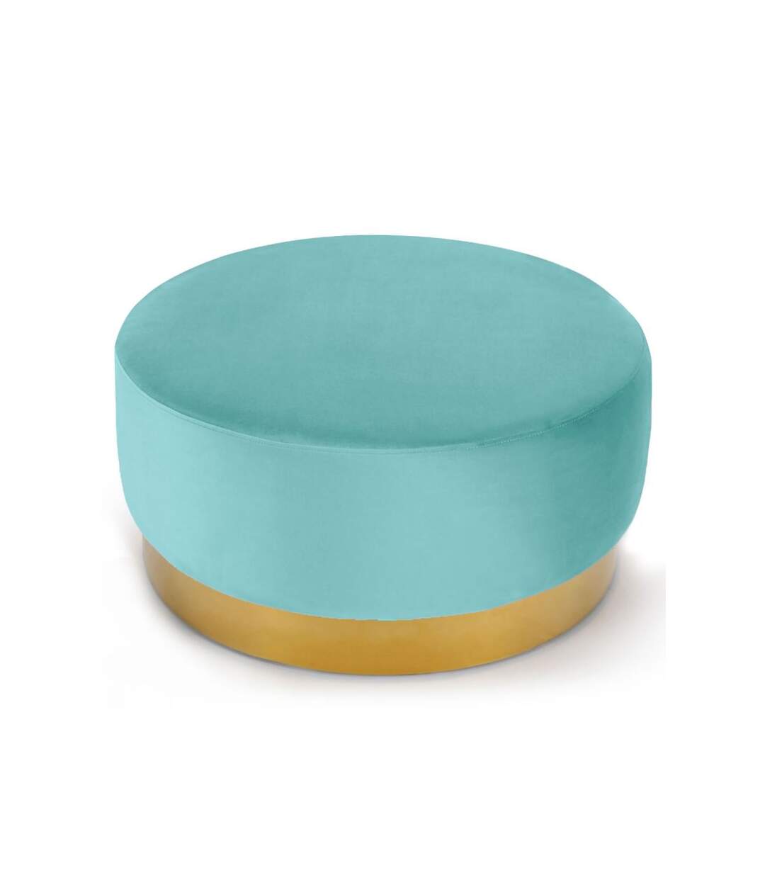 Paris Prix - Pouf Rond En Velours Design minnie 75cm Menthe