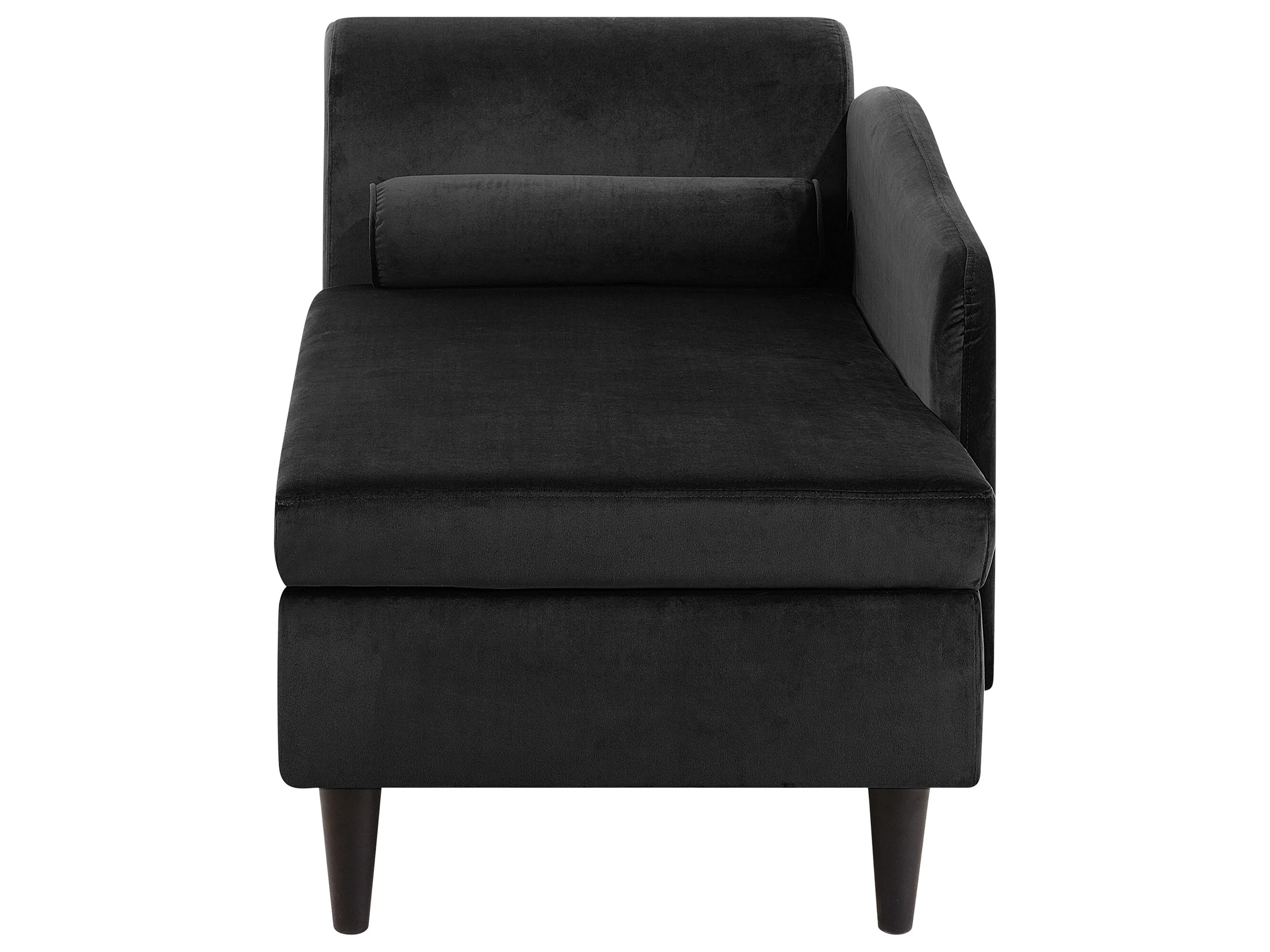 Linkszijdige chaise longue LUIRO Fluweel Zwart met opbergruimte