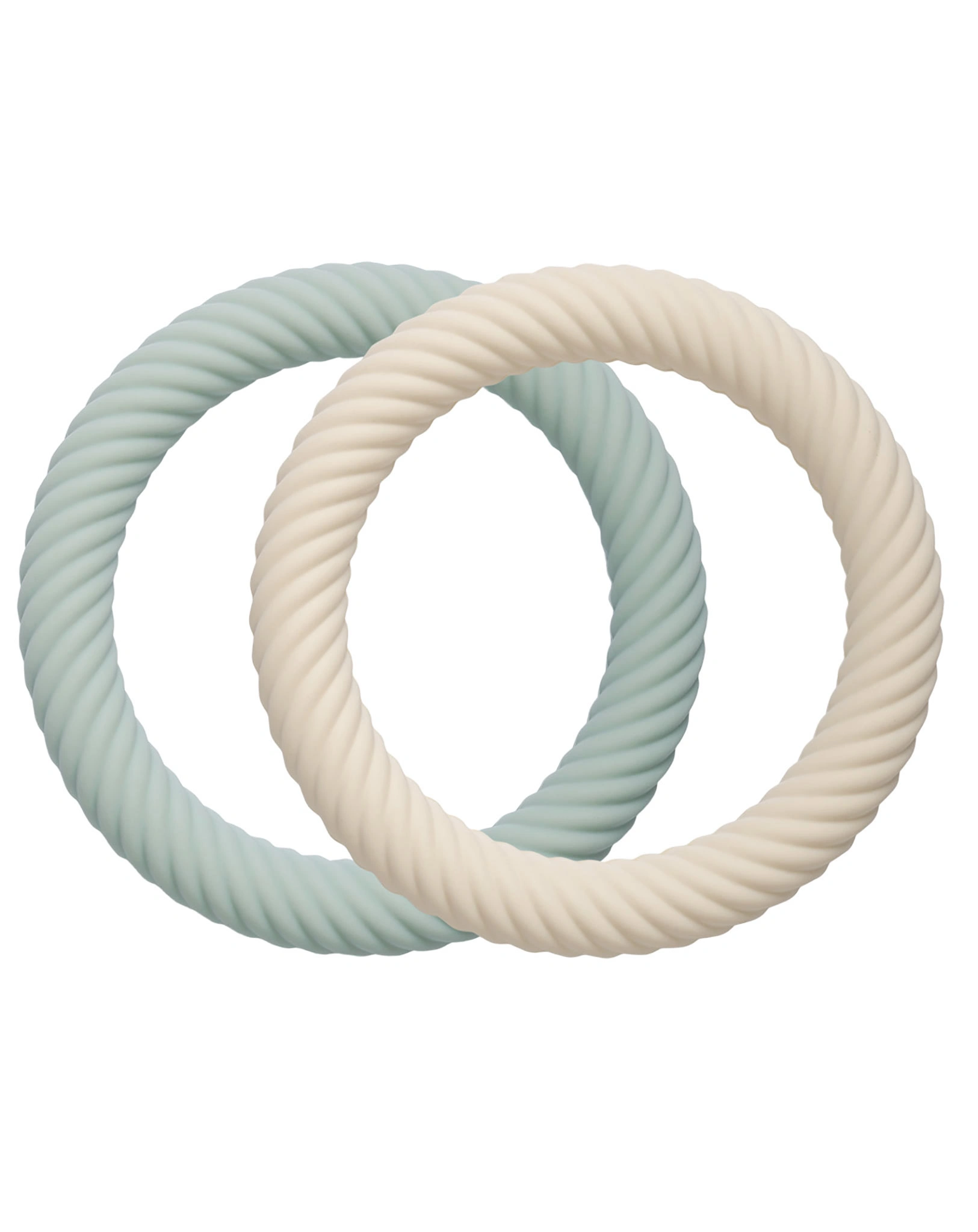 Silikon-Beißring CLASSIC 2er-Set in sage cream