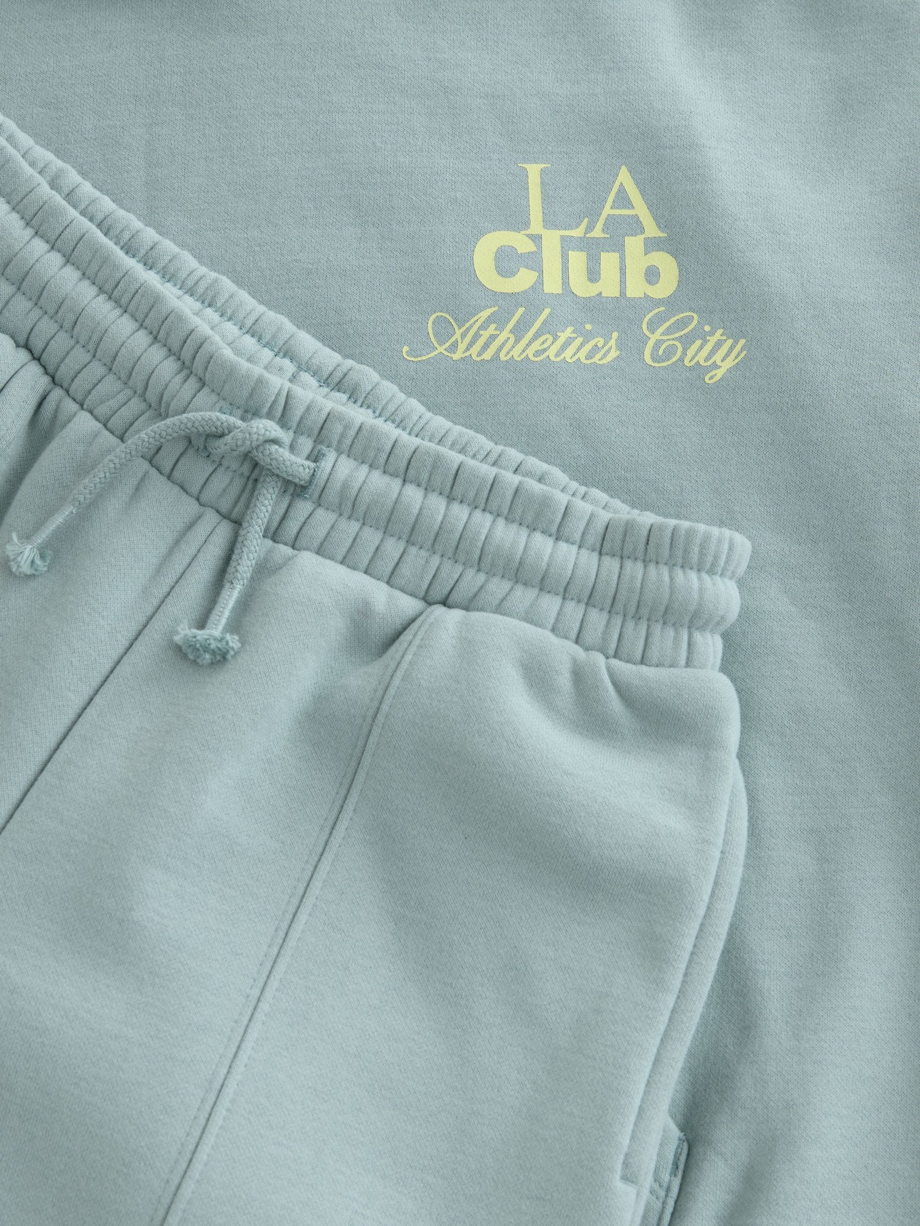 Blauw - Set met hoodie en joggingbroek met wijde pijpen (3-16jr)