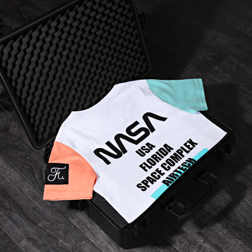 Tee Shirt Nasa Space Limited Edition Pastel 707 Blanc