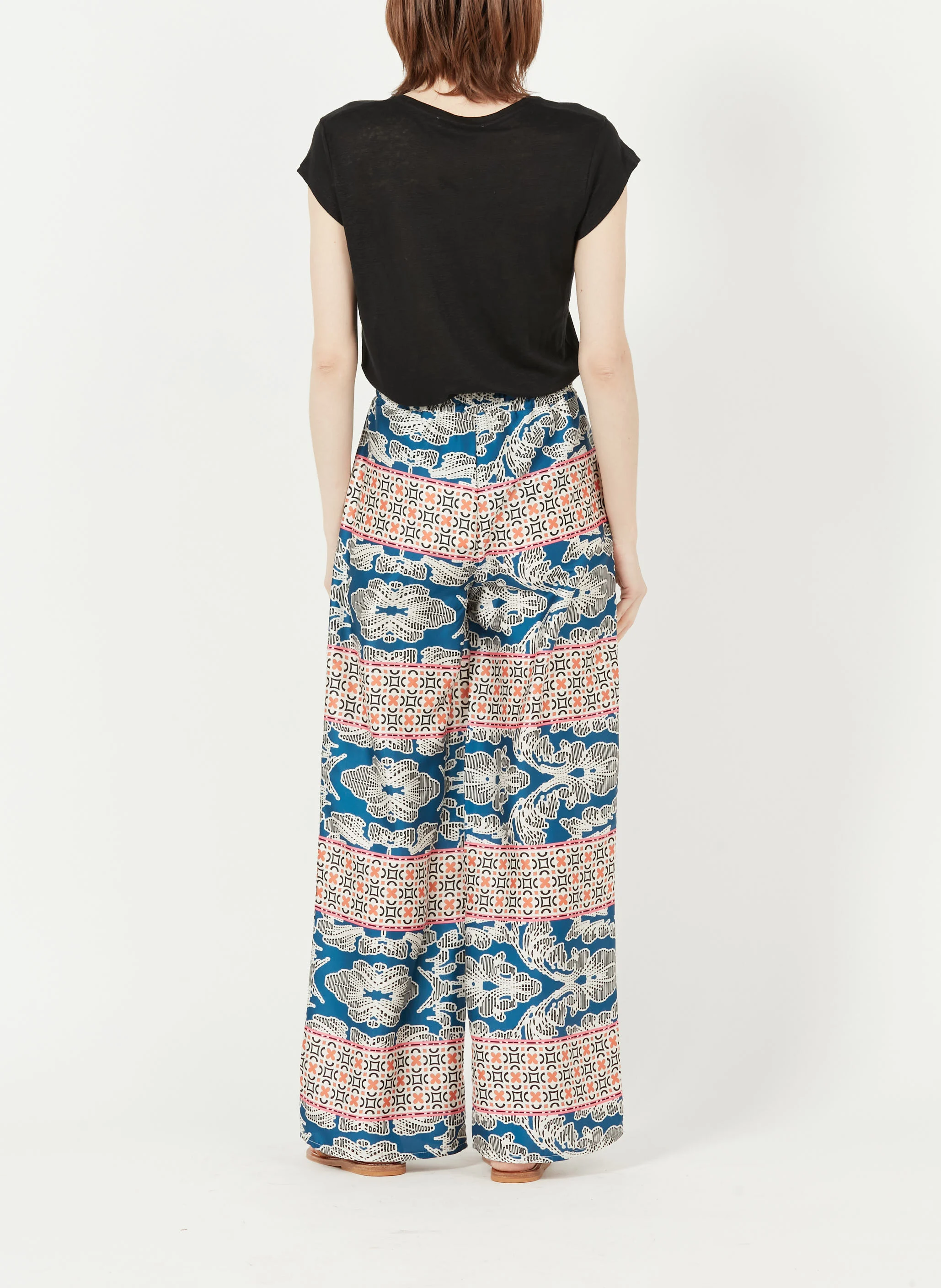Tee-shirt col V en lin | Noir