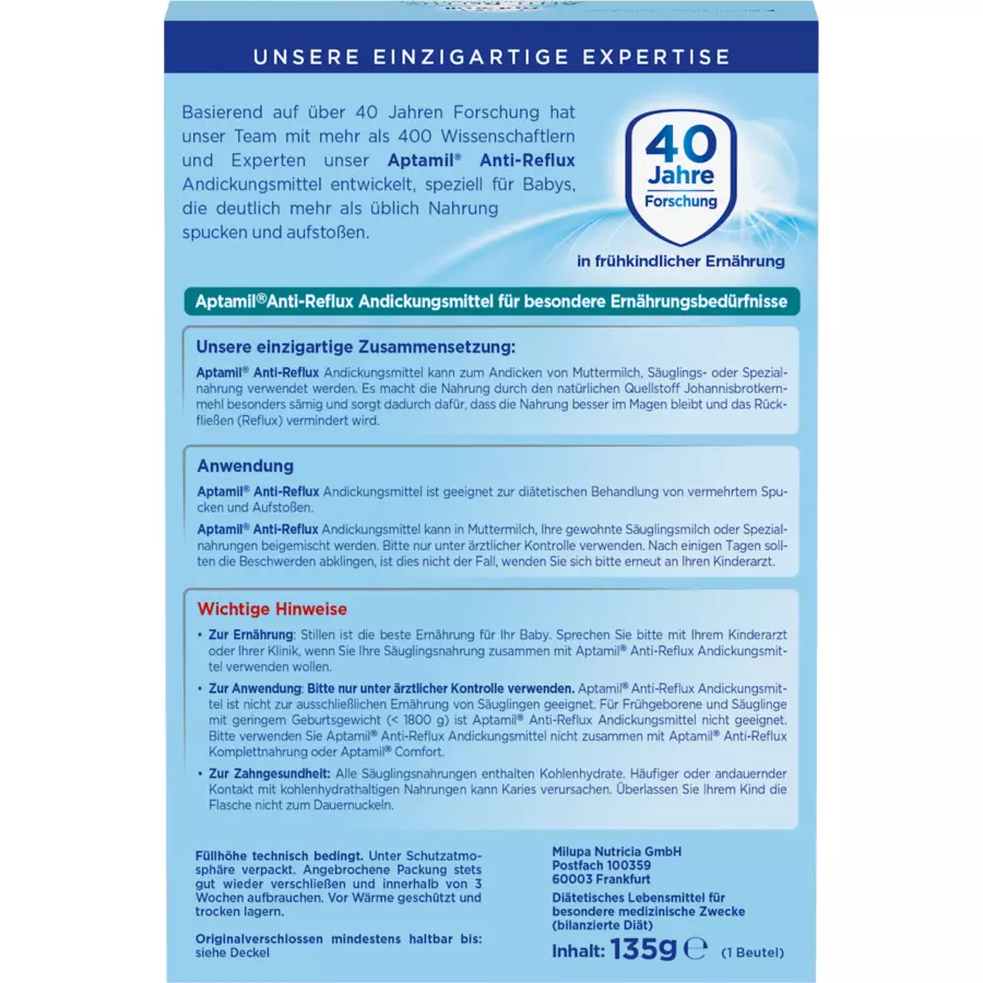 Aptamil Proexpert AR Anti-Reflux Andickungsmittel 135g von Geburt an