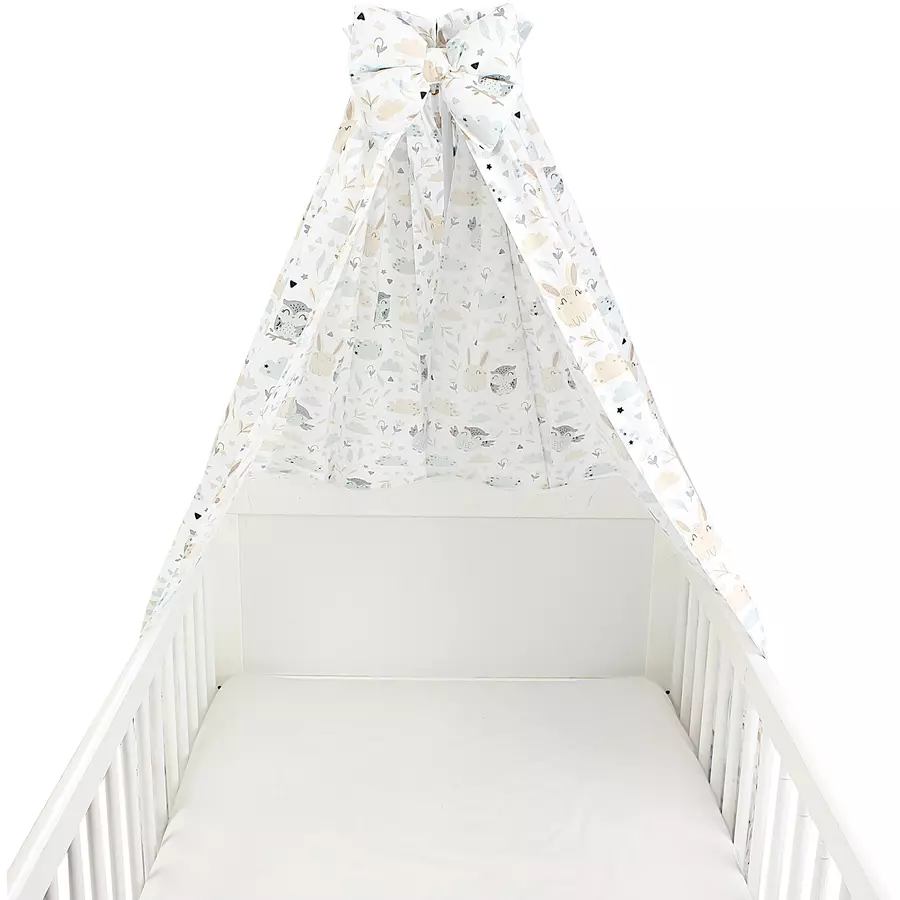 TupTam Babybett Himmel mit Schleifchen beigegrau