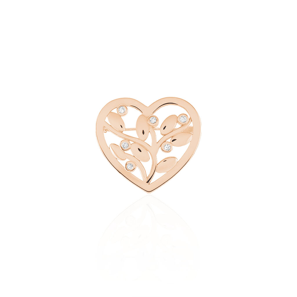 Broche Douglas Argent Rose Oxyde De Zirconium