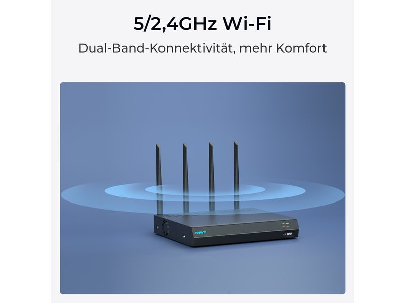 Reolink Netzwerkrekorder RLN12W 2 TB, 12 Kanal 12-Kanal Wi-Fi 6 NVR Recorder mit 2TB eigebauter HDD für 24/7 lokale Videoaufzeichnung