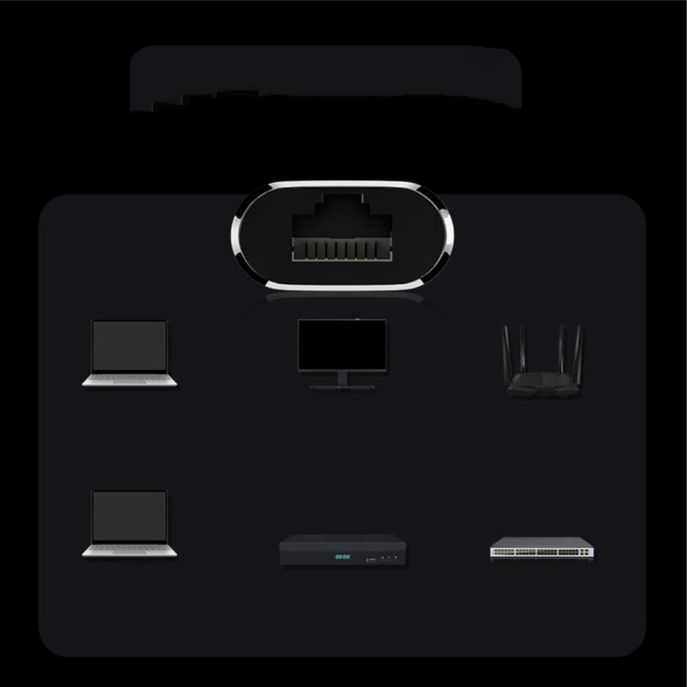 USB C auf Gigabit Ethernet LAN RJ45 Netzwerkanschluss Adapter (2500Mbit/s) - Grau