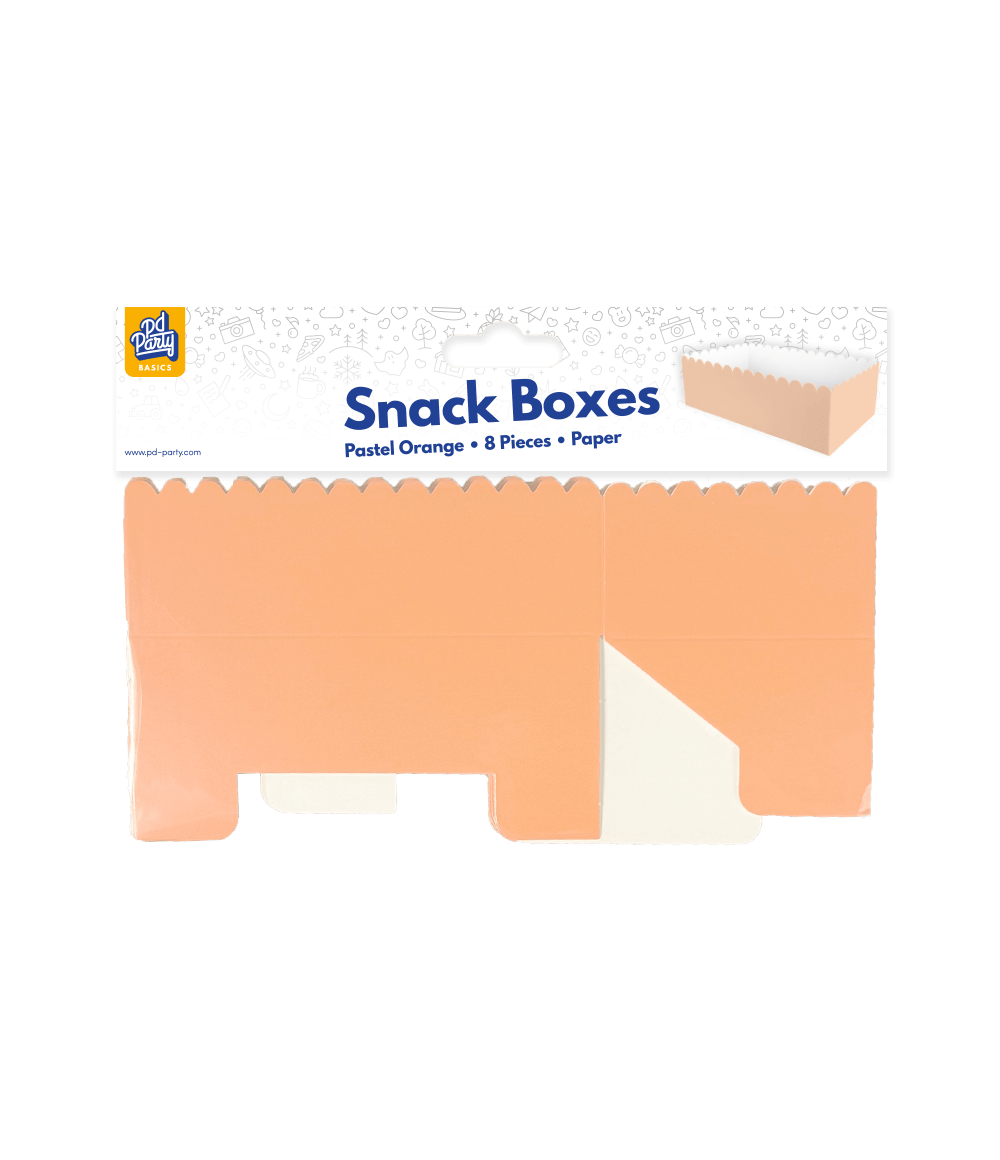 Oranje Snackbakje Pastel 12,5cm 8st