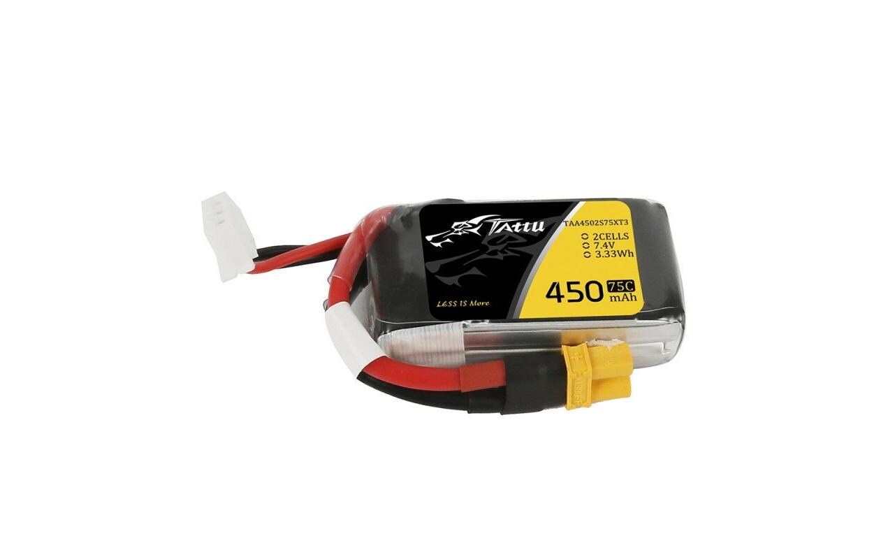RC-Akku LiPo 450 mAh 7.4 V 75C2S LiPo Akku für Flugmodelle mit XT30 Stecker