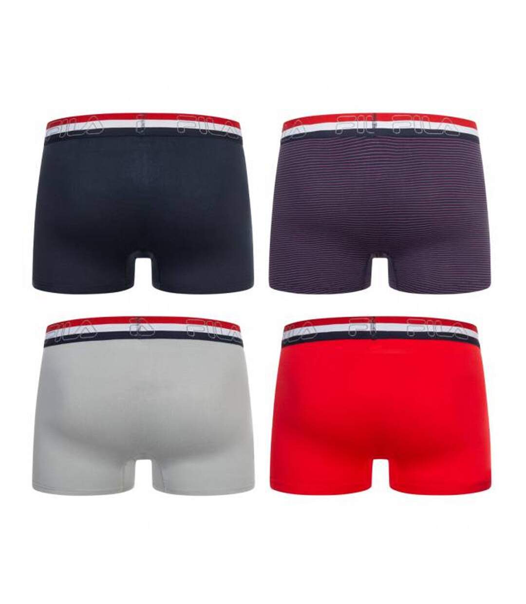 Pack X4 Boxers Rouge/Gris Homme Fila Brief