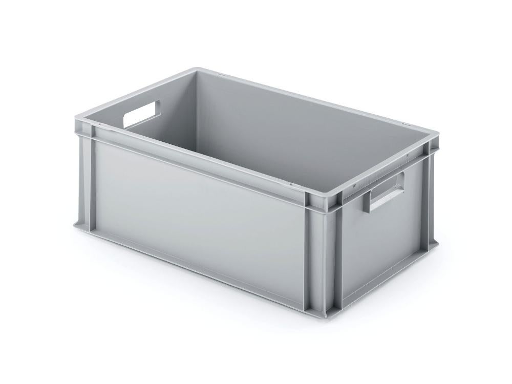 PROREGAL Eurocontainer met open handgreep HxBxD 22 x 40 x 60 cm 38 liter Grijze Eurobox transportbox