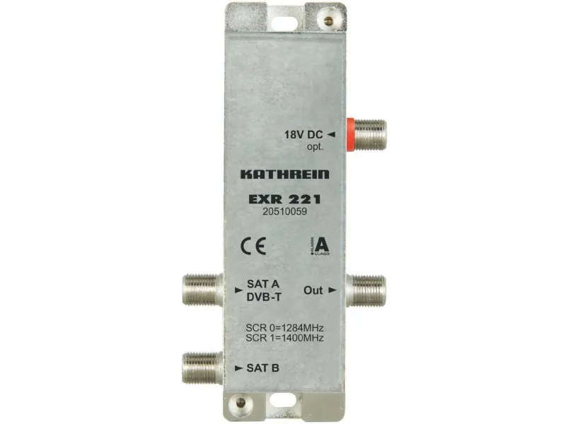 Kathrein EXR 221, 1x jordbaseret   2x Sat-IF, 4 outputs, 117 mm, 35 mm, 23 mm, 200 g