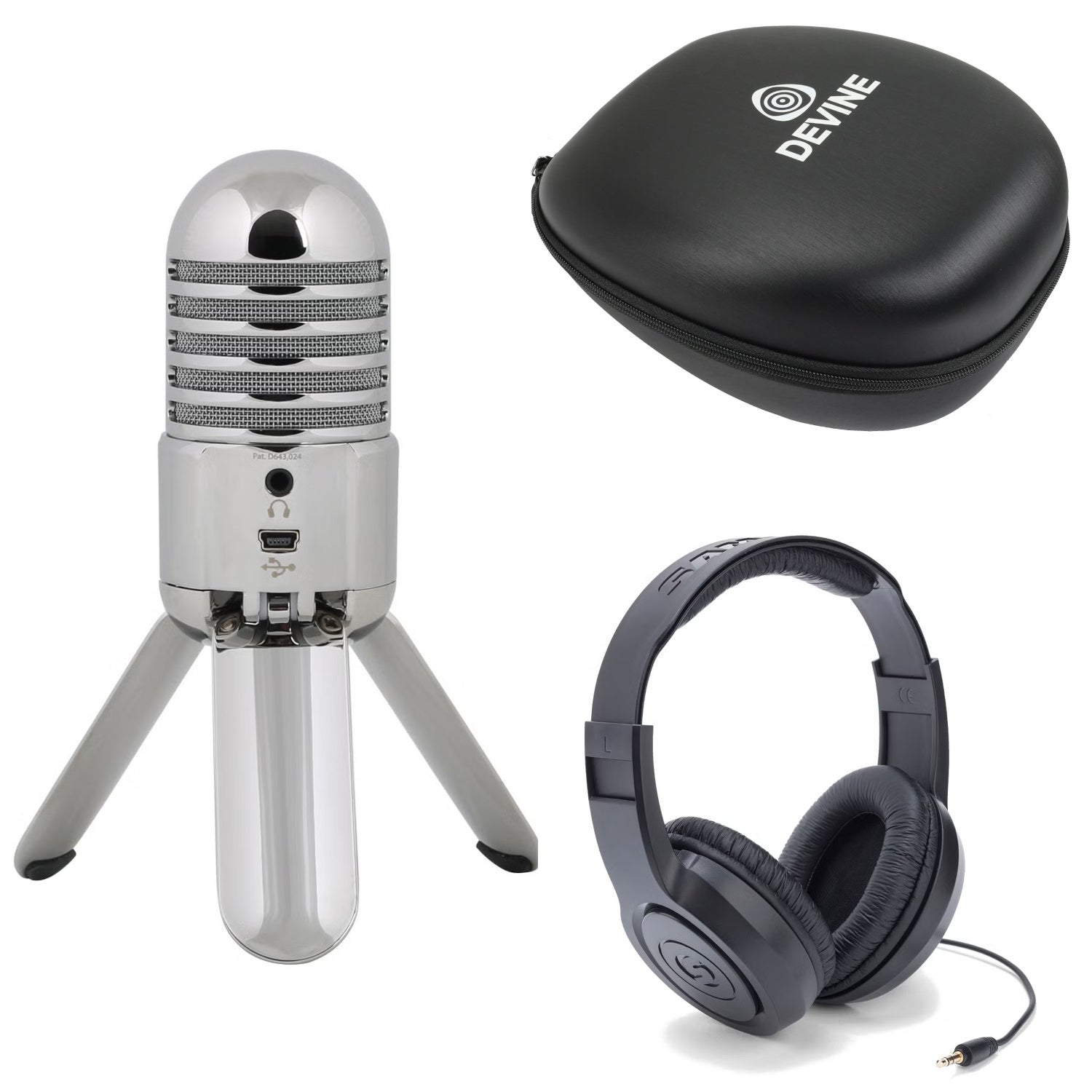 Samson Meteor Mic + SR350 hoofdtelefoon + case