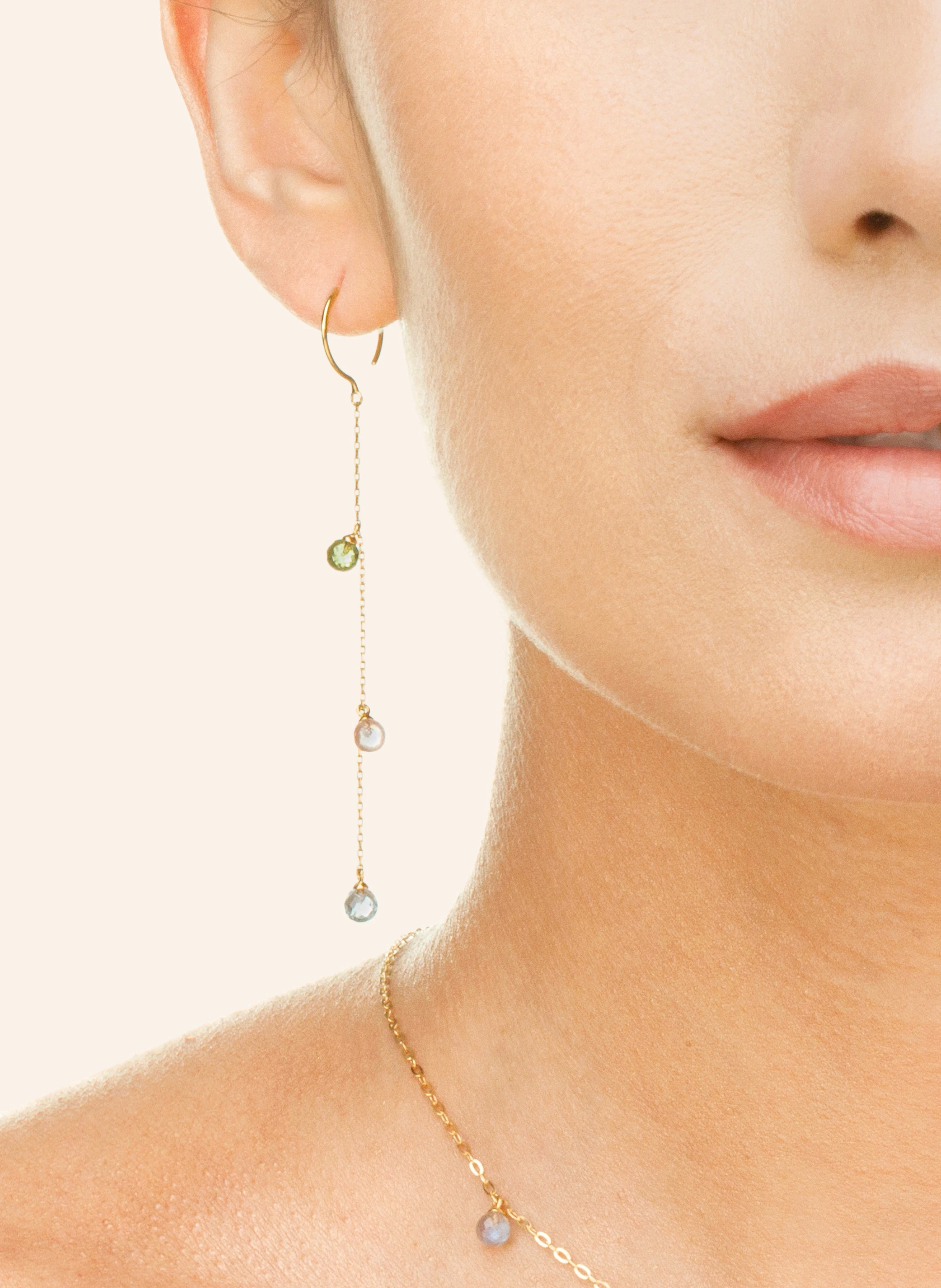 Leaf Ohrringe SWEET GEMS aus14 Karat Gelbgold